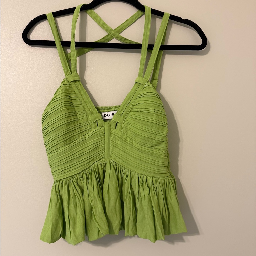 DO+BE Lime Green Summer Cami with Crisscross Straps